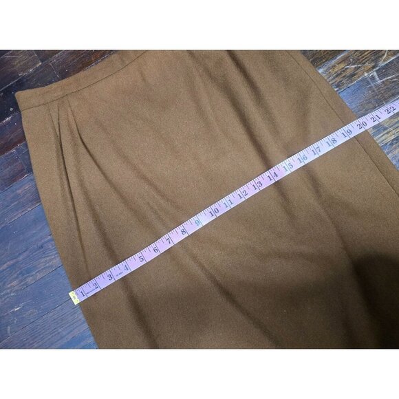 Vintage Cafe Brown Wool Midi Skirt - Picture 6 of 10